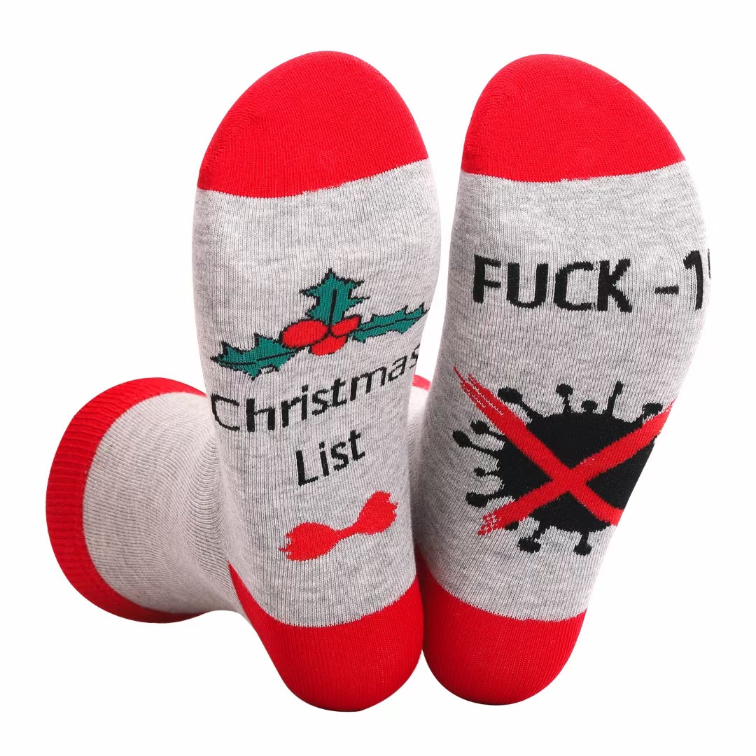 10 Pairs Christmas Socks Crew Socks FUCK-19 Novelty Socks